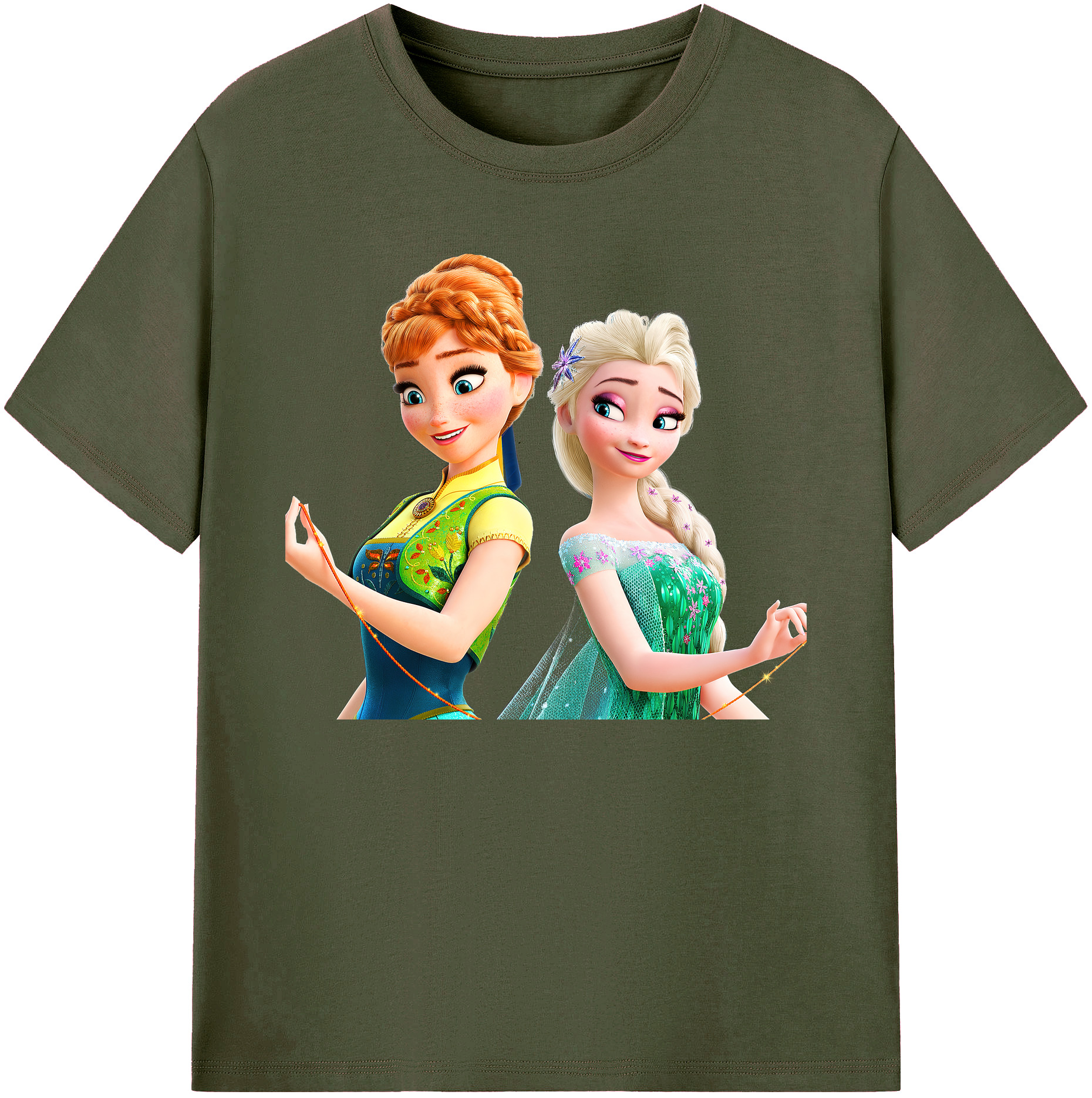 （画像用） アナと雪の女王 アンナ エルサ Frozen Anna Elsa 綿100％ メンズ半袖Tシャツ｜肌触りやわらか＆通気性